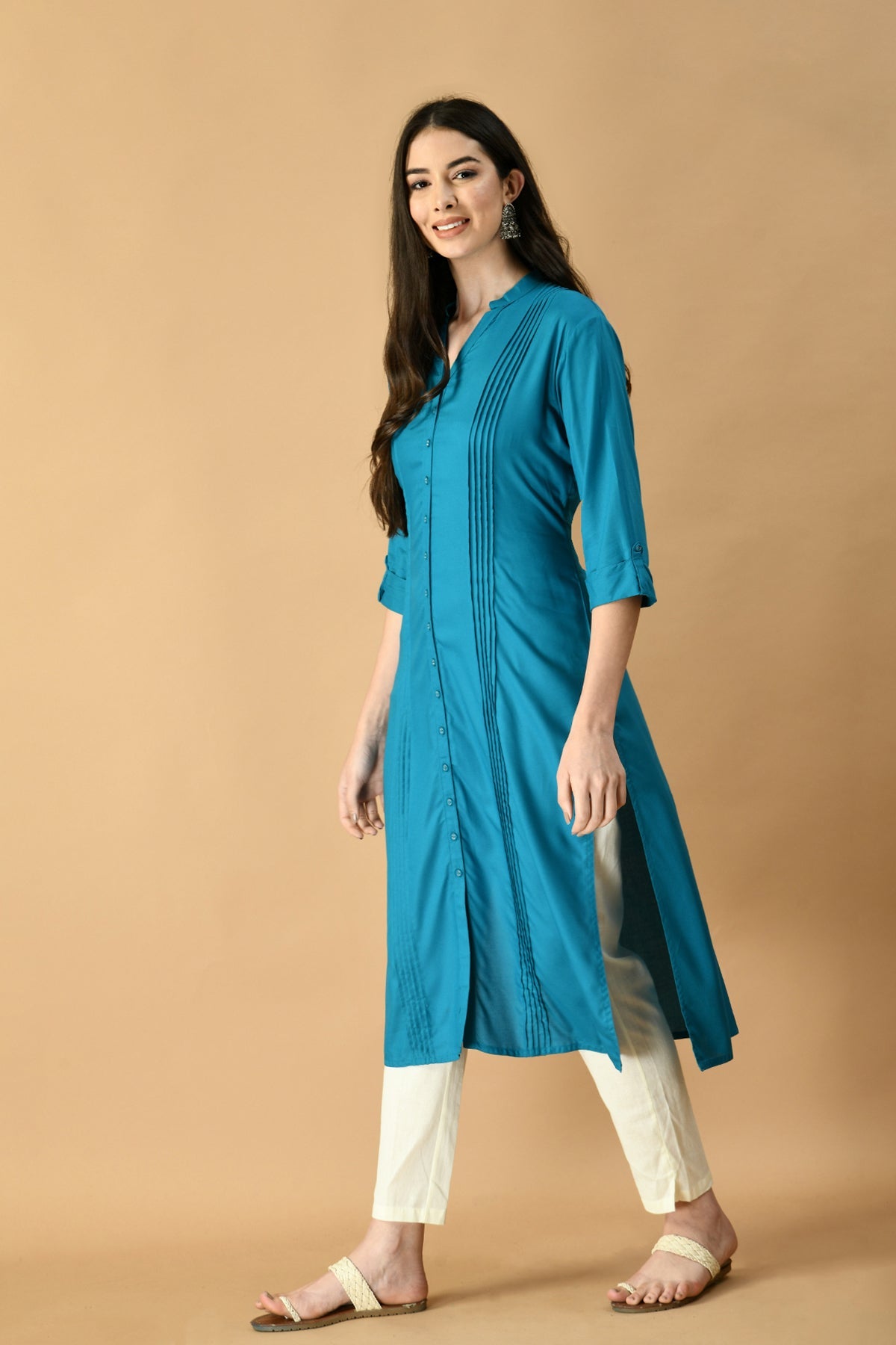 Blue Solid Kurta