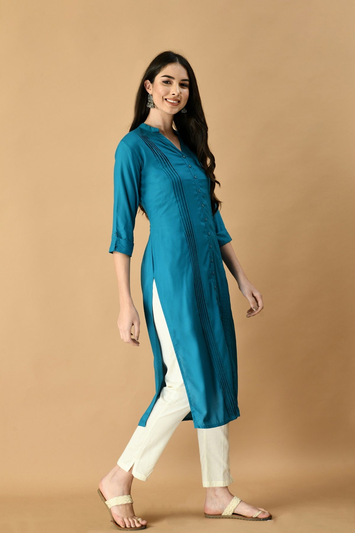 Blue Solid Kurta