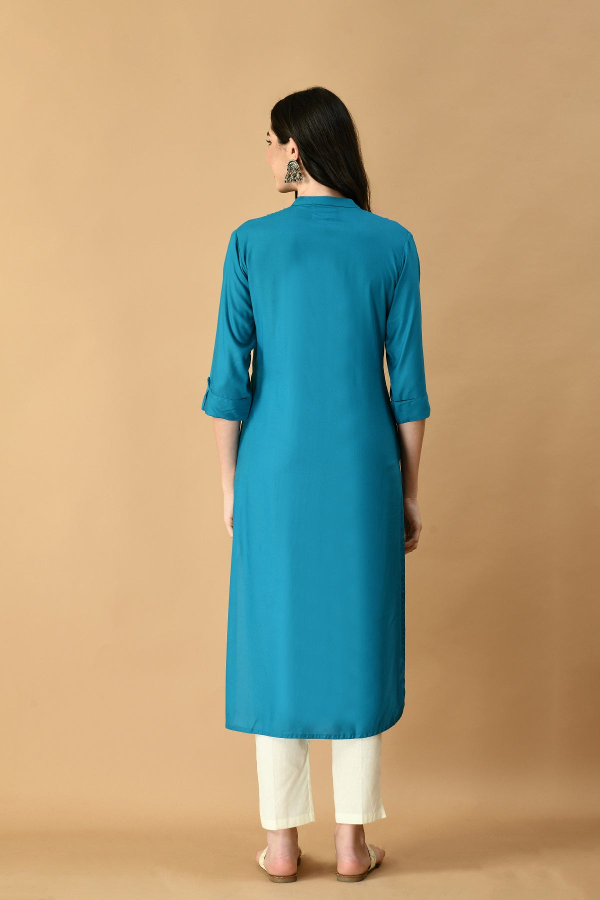 Blue Solid Kurta