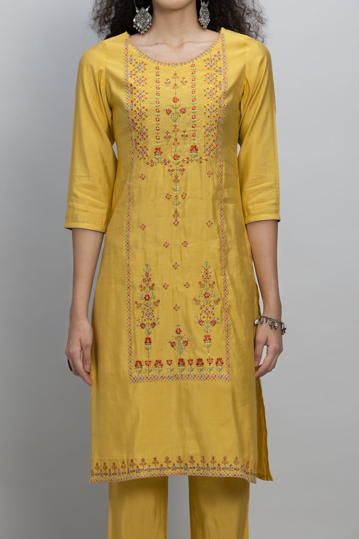 Yellow Embroidered Kurta Set