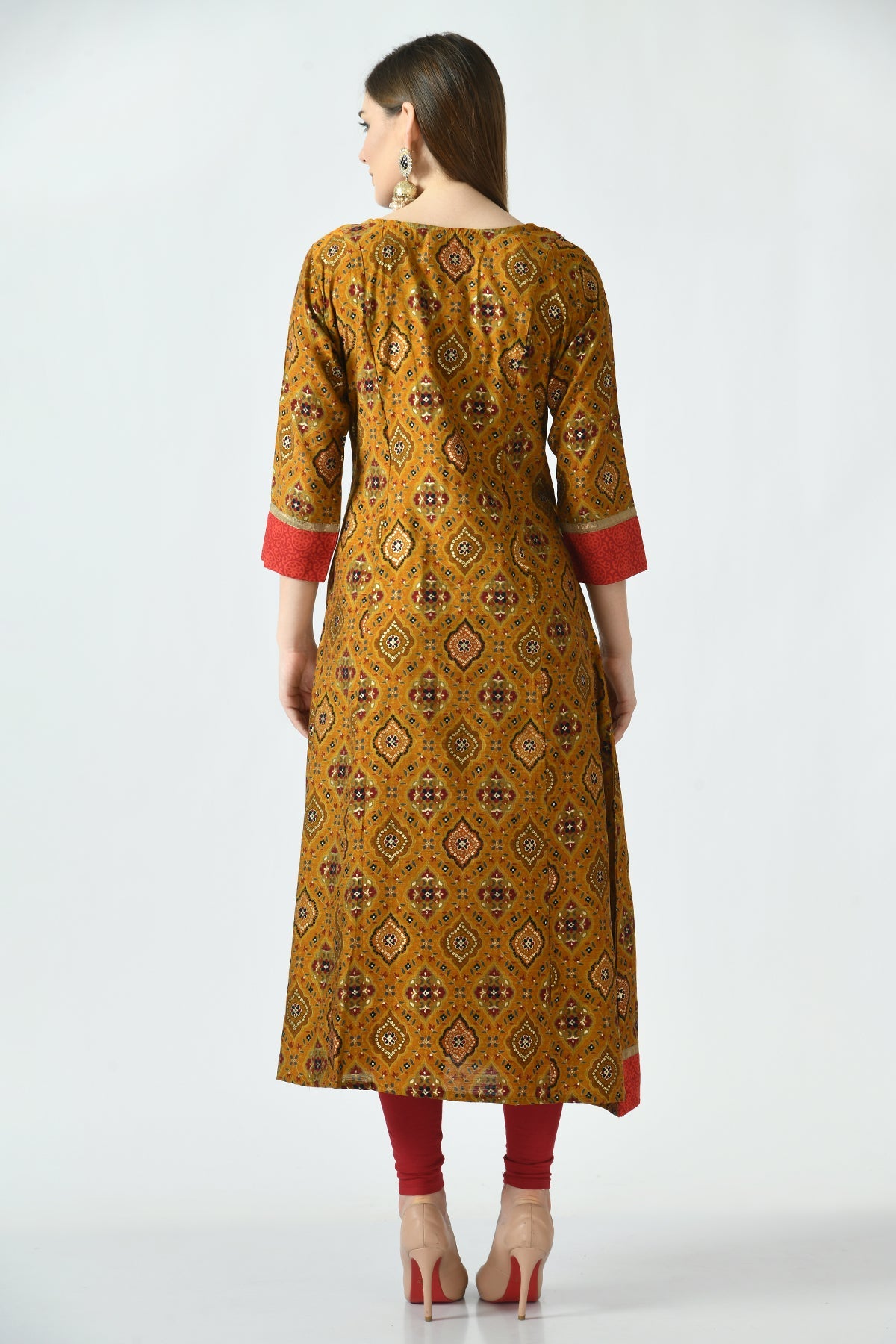 Multi Printed Yoke Embroidered Kurta
