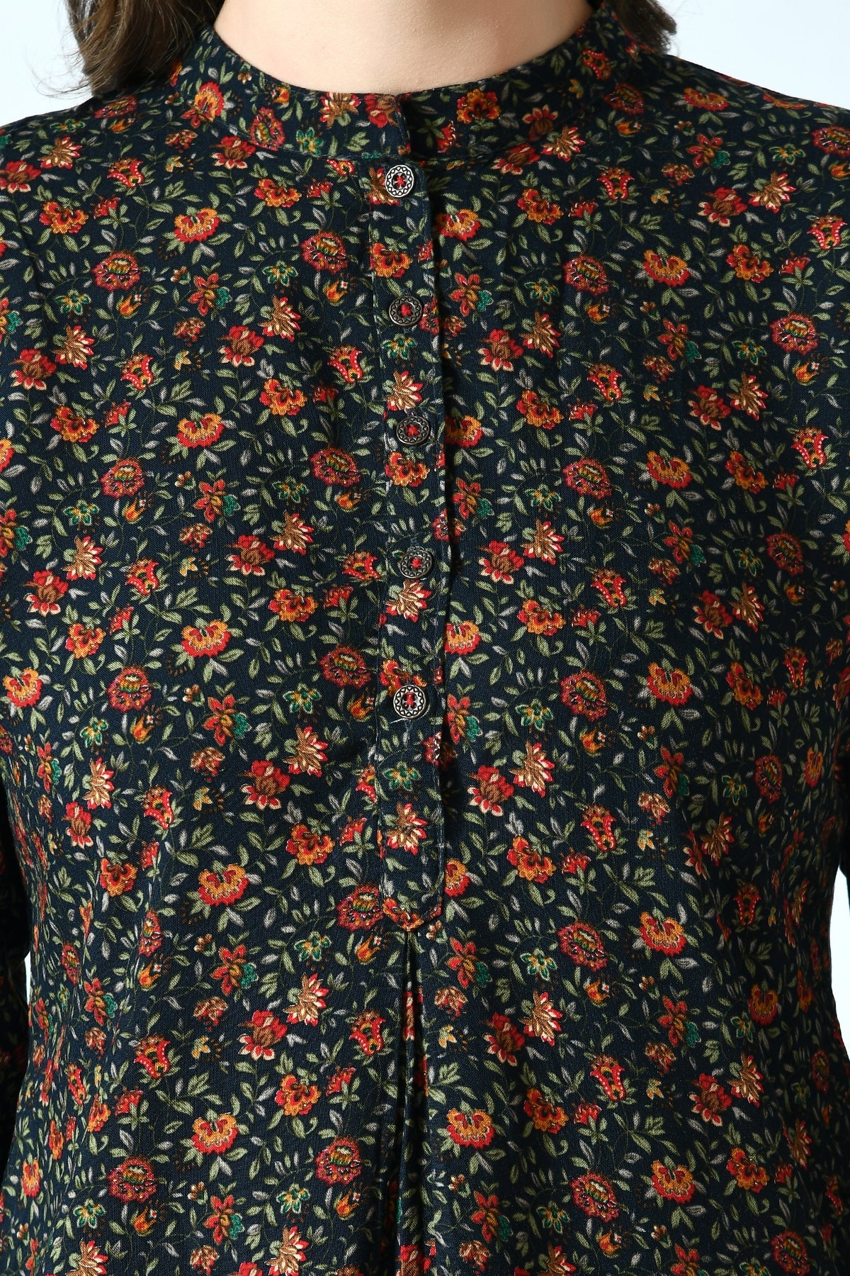 Multi Printed High-Low Straight Top