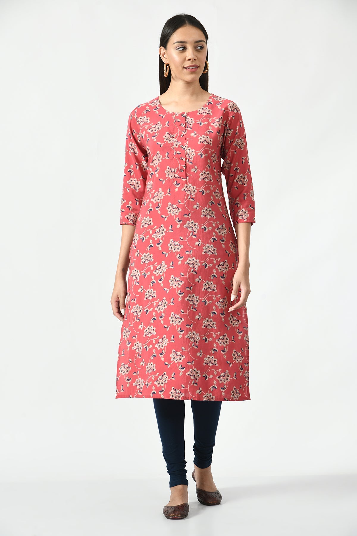 Pink Printed Kurta
