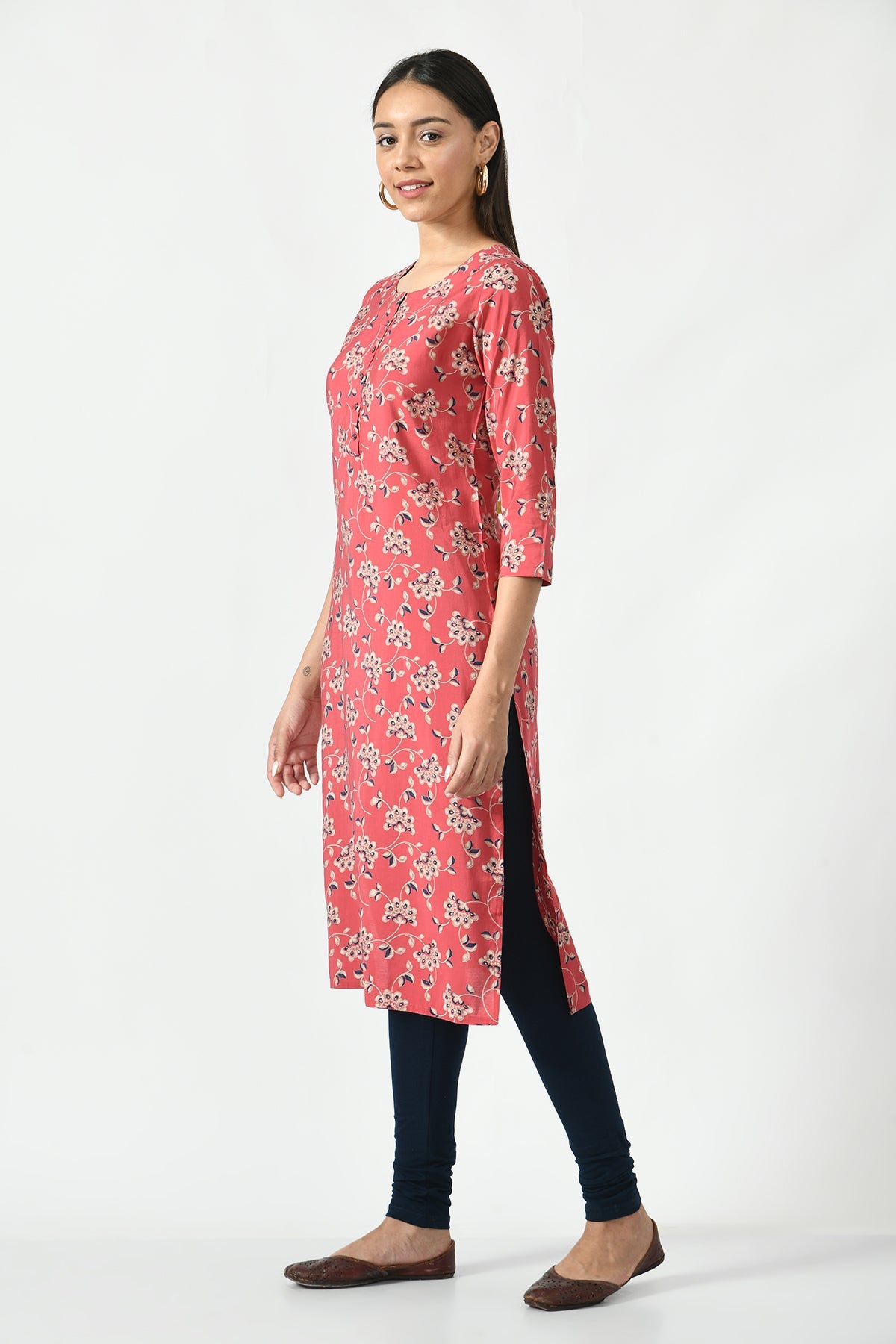 Pink Printed Kurta