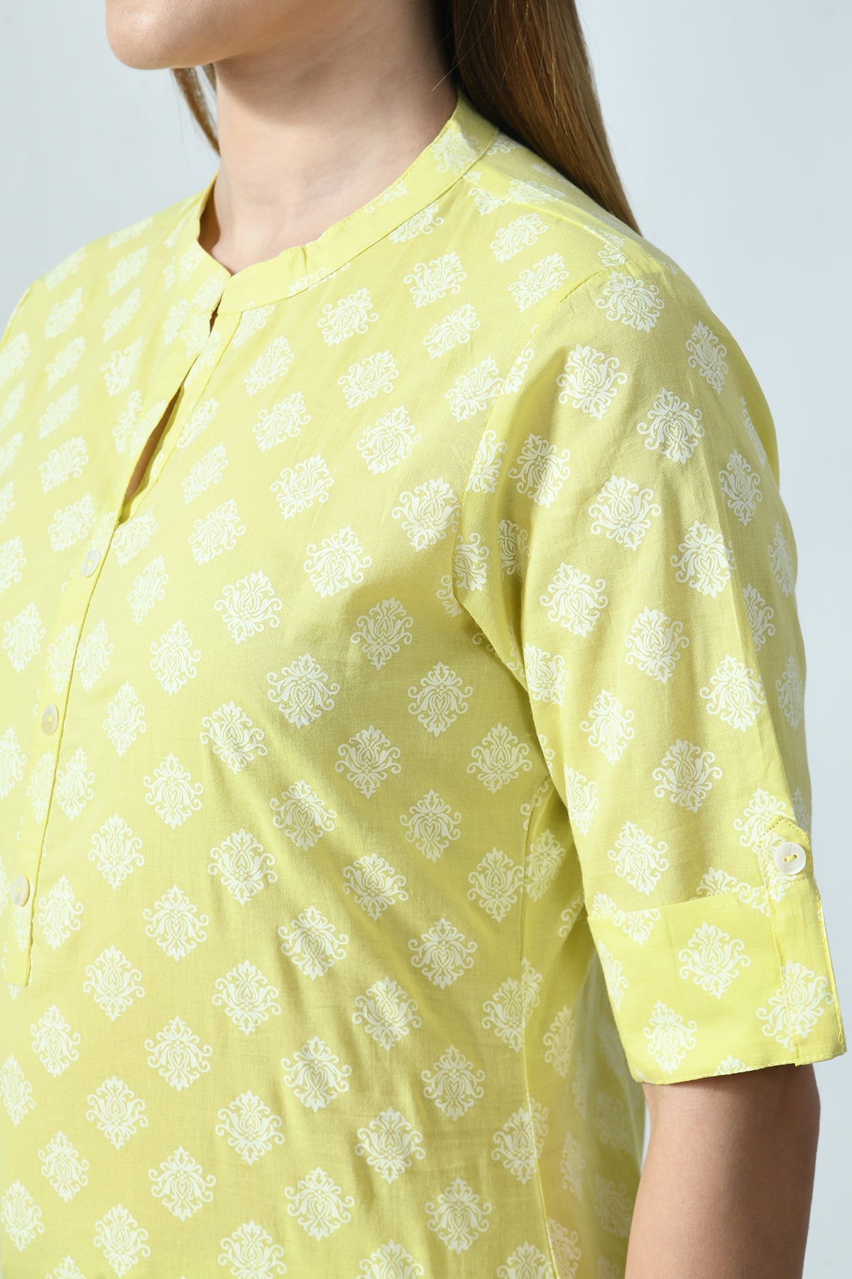 Yellow Block Printed Top