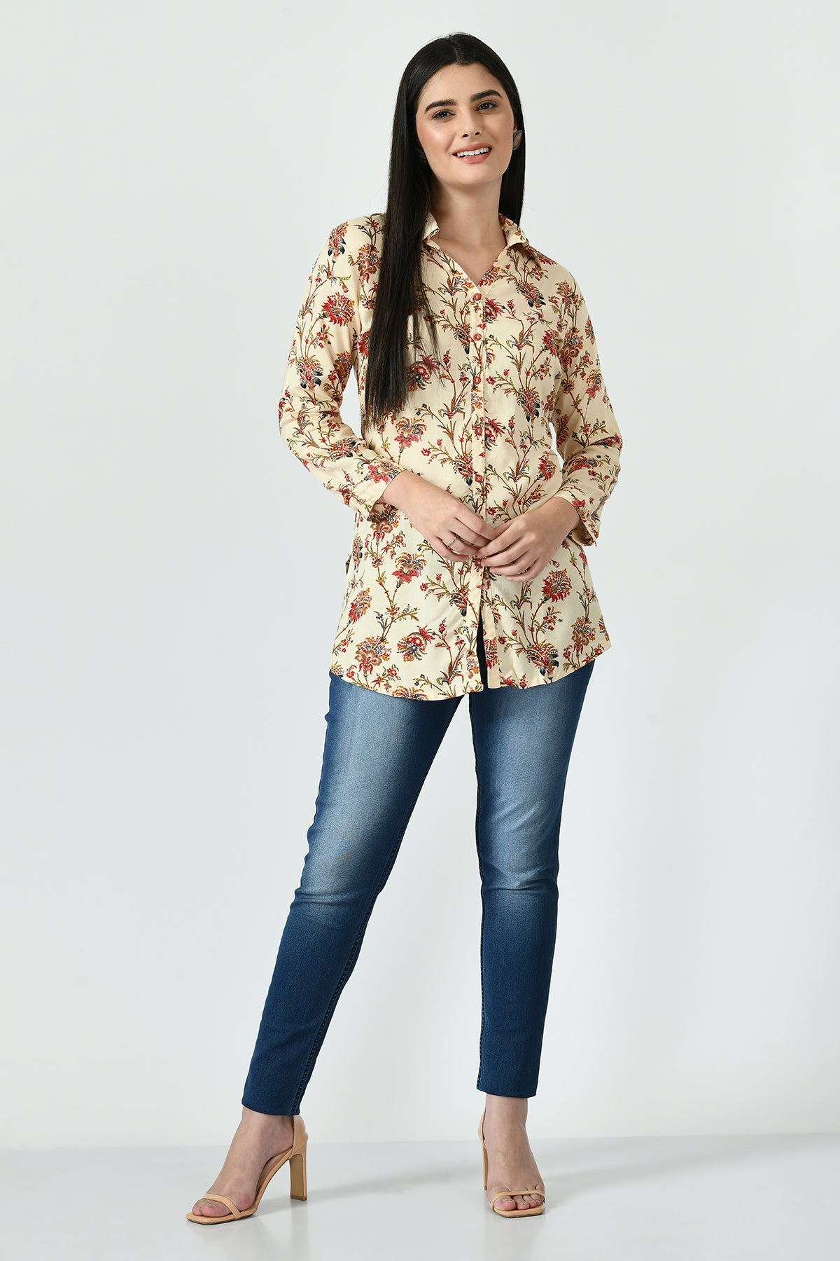 Multi-Coloured Floral Printed Top