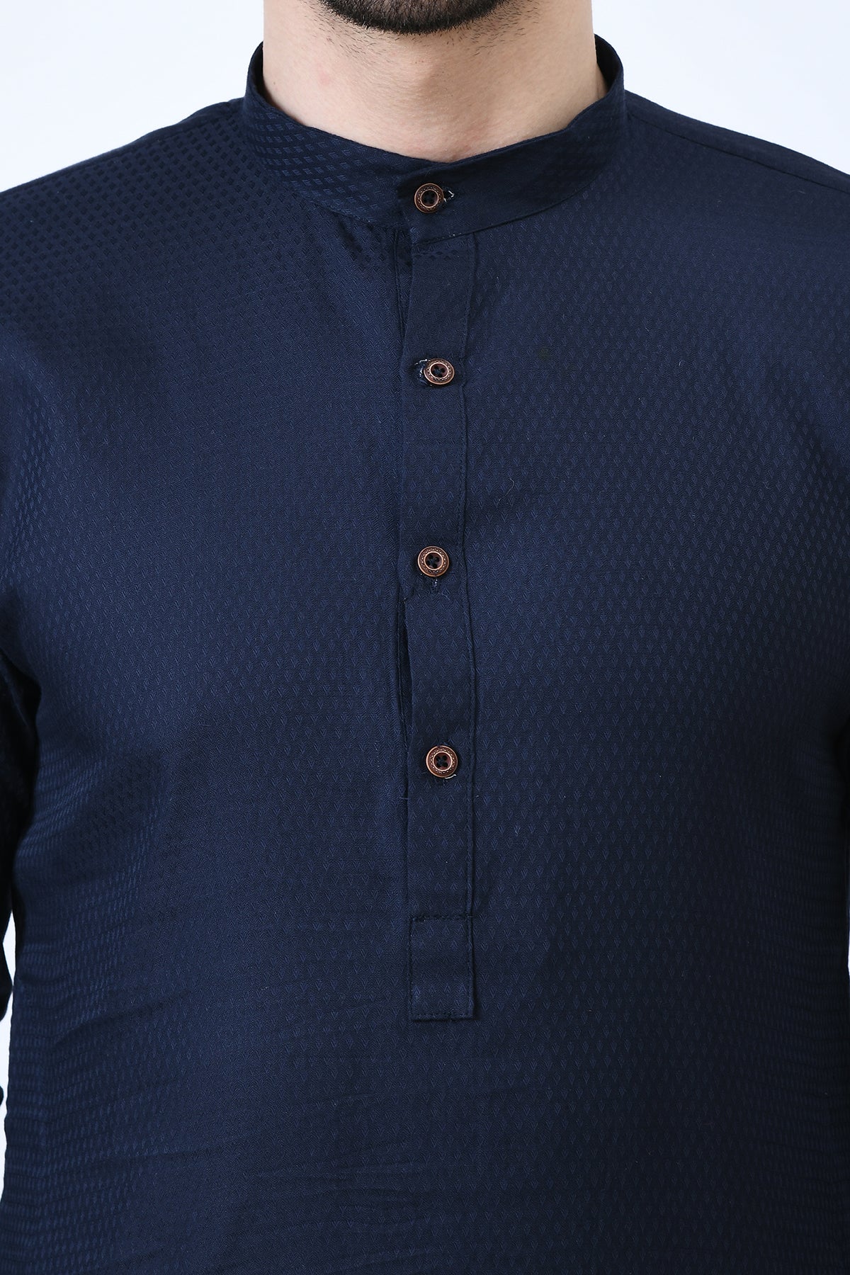 Blue Woven Design Kurta Set