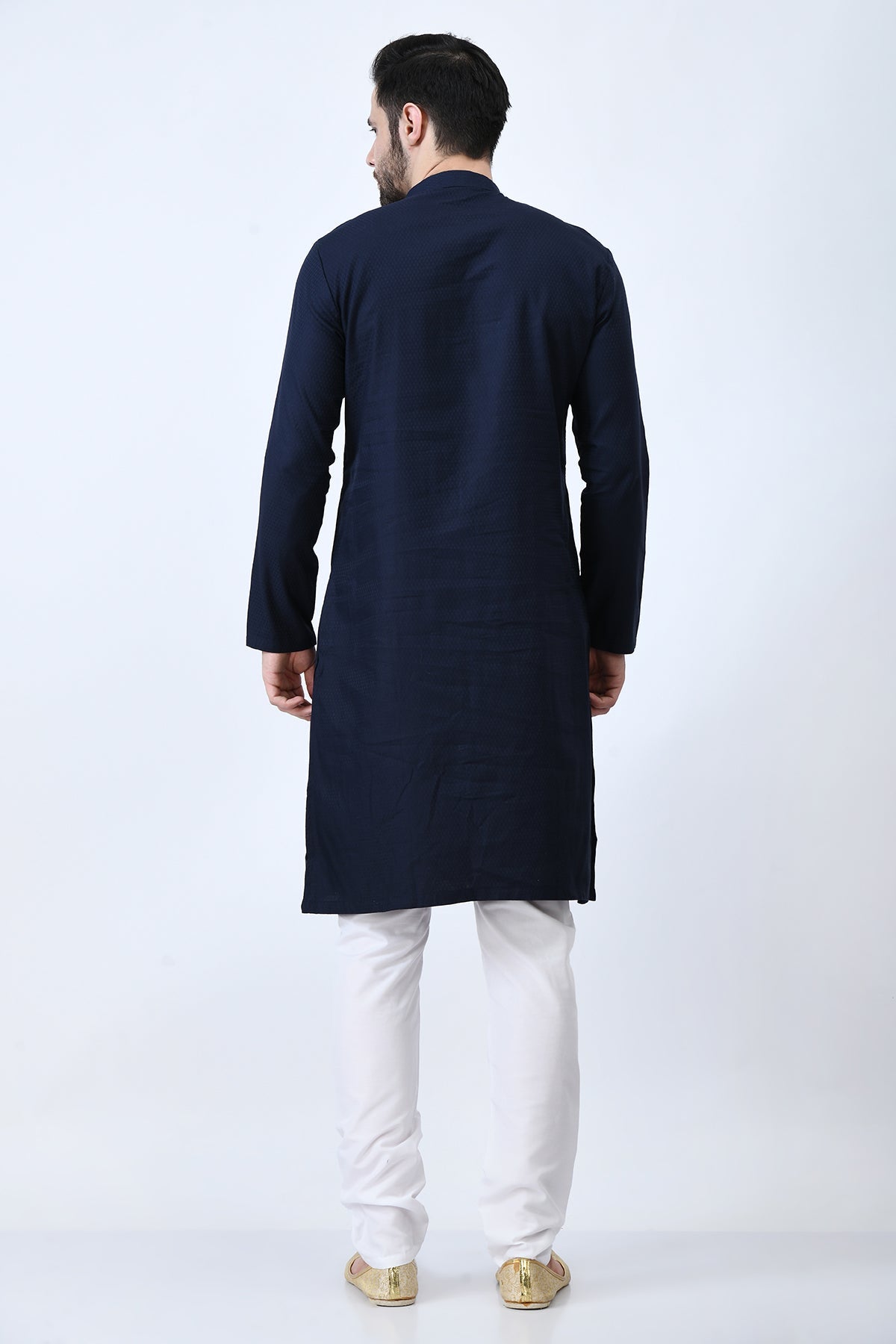 Blue Woven Design Kurta Set