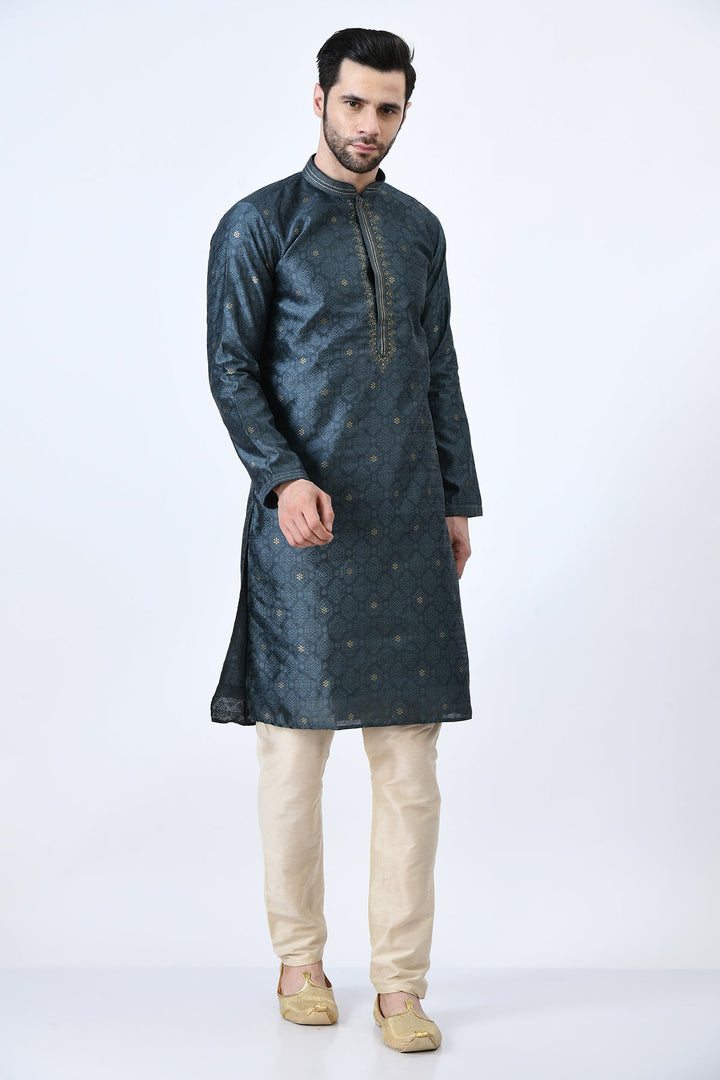 Grey Embellished Kurta Set