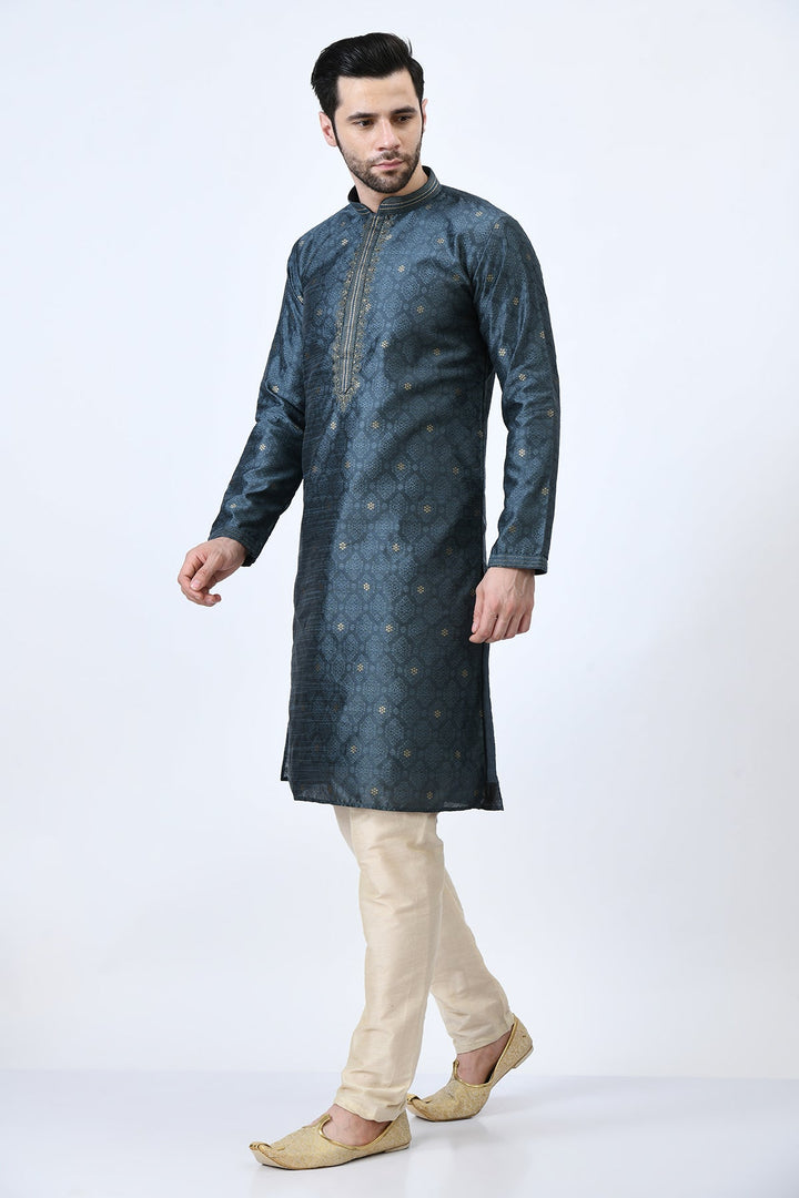 Grey Embellished Kurta Set