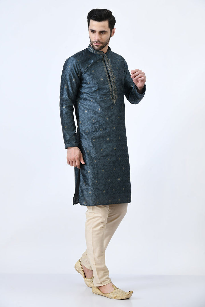 Grey Embellished Kurta Set