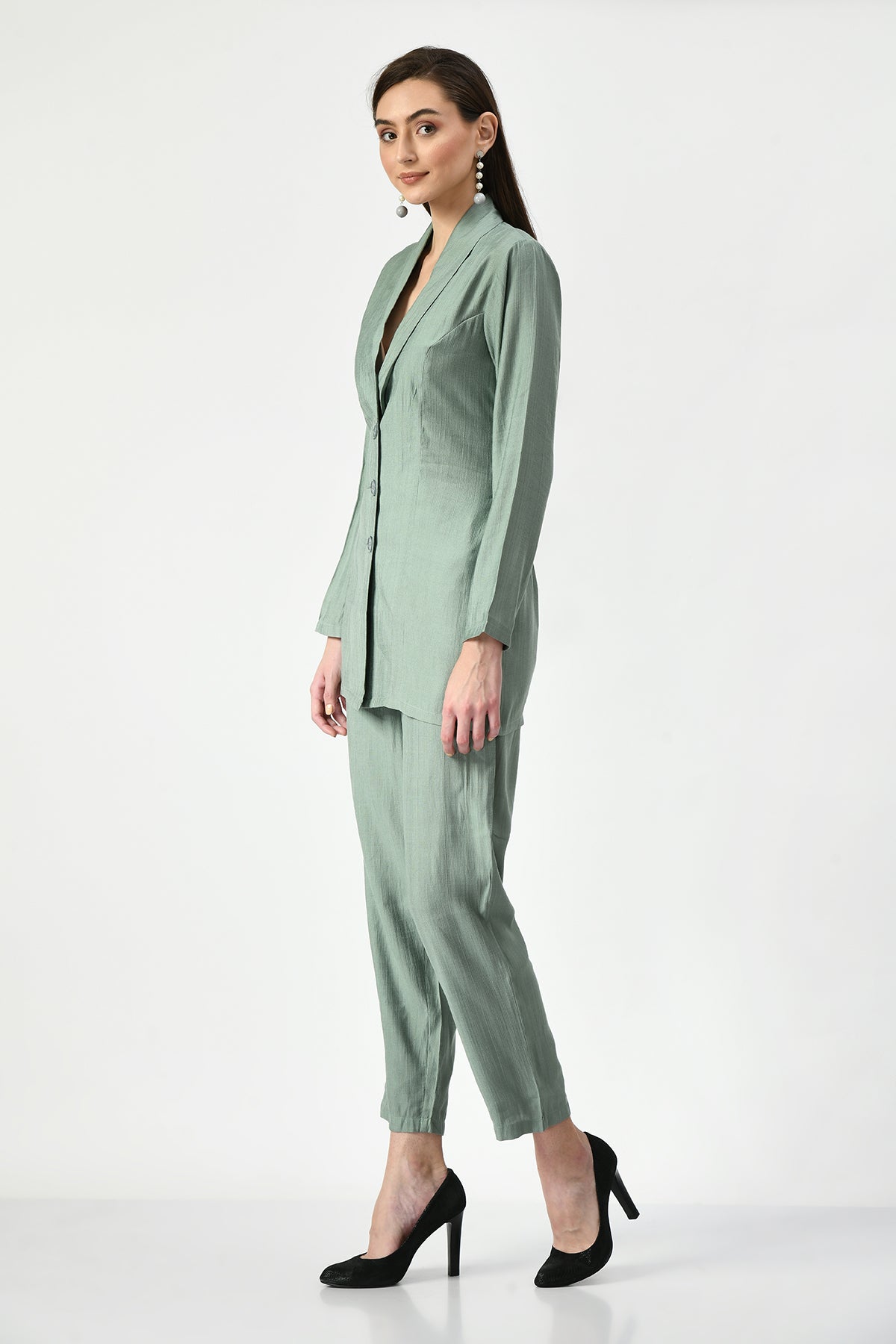 Green Solid Co-Ord Set