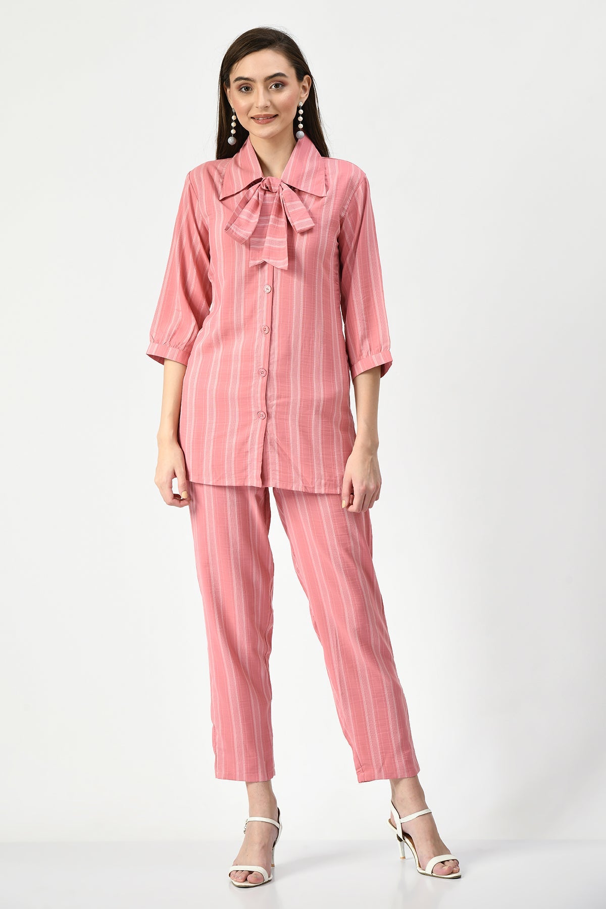 Peach Printed Co-Ord Set