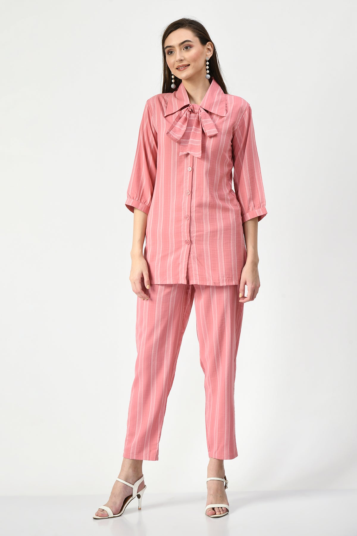 Peach Printed Co-Ord Set