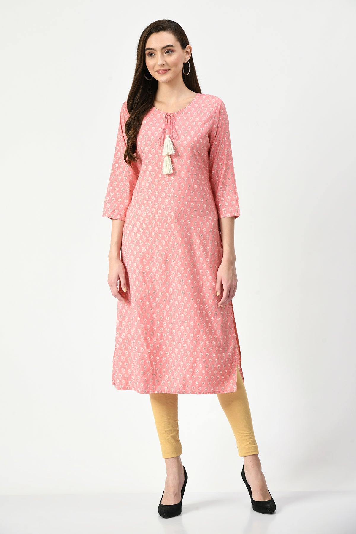 Pink Printed Kurta
