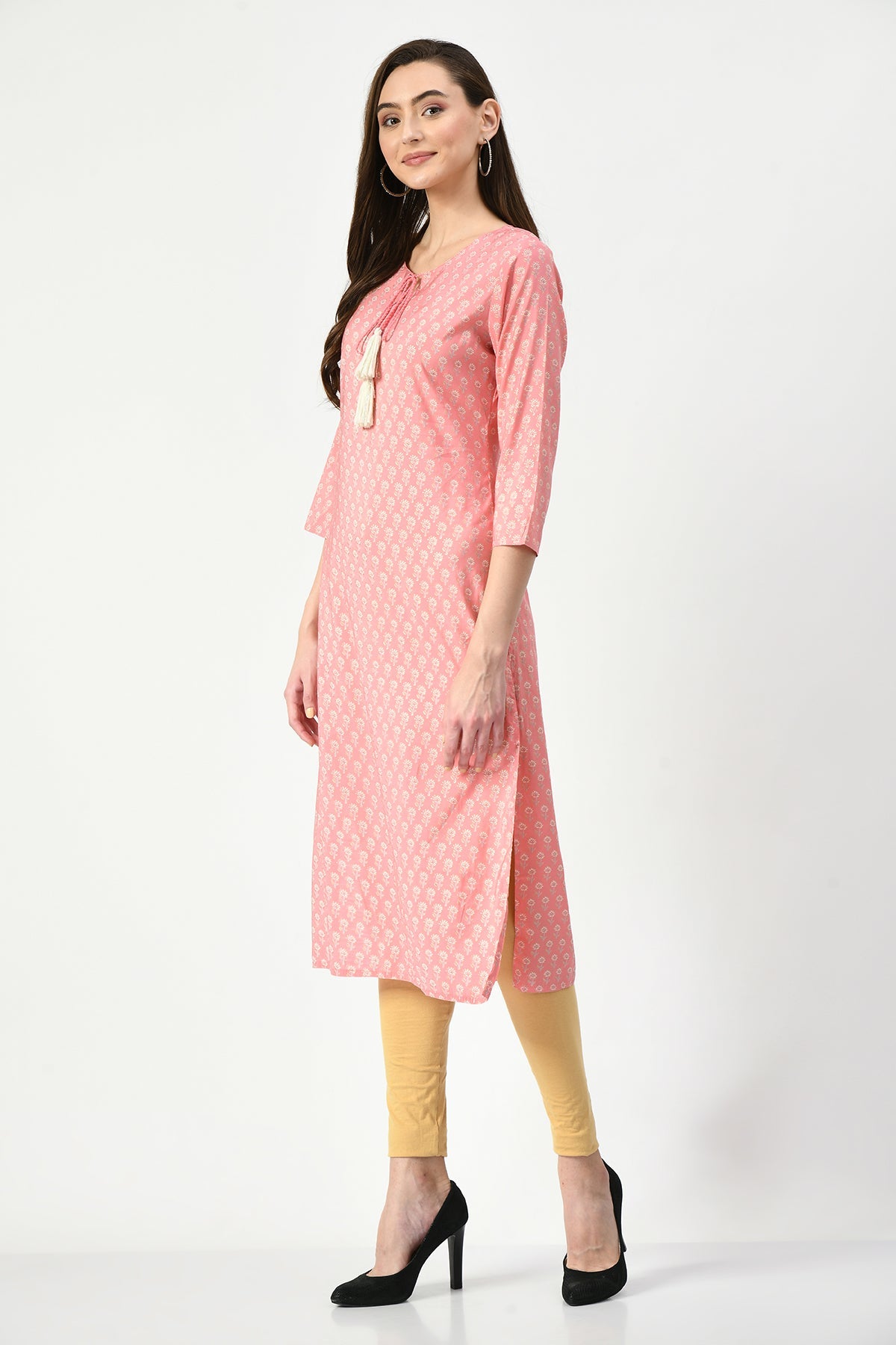Pink Printed Kurta