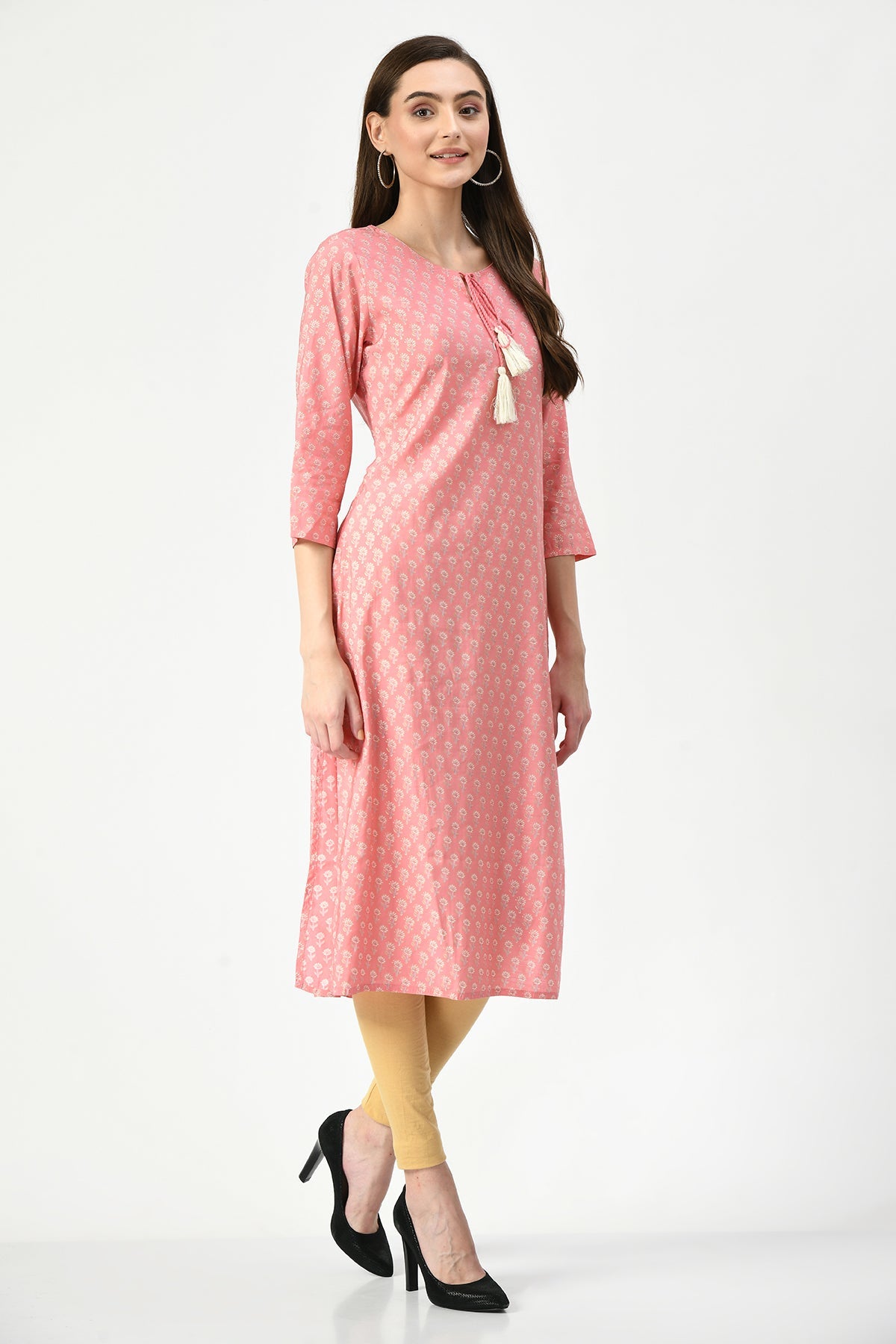 Pink Printed Kurta