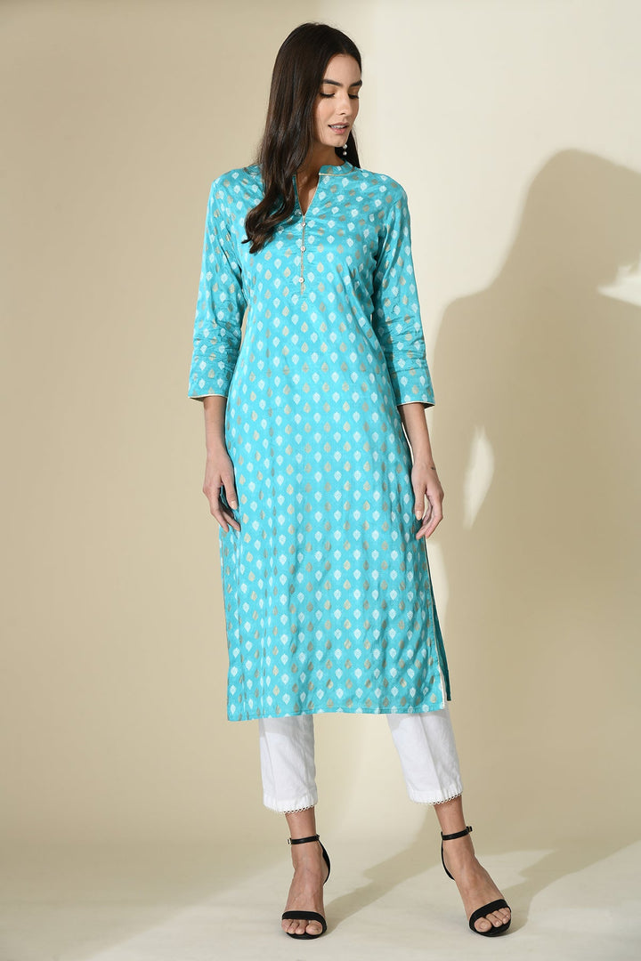 Blue Printed Kurta