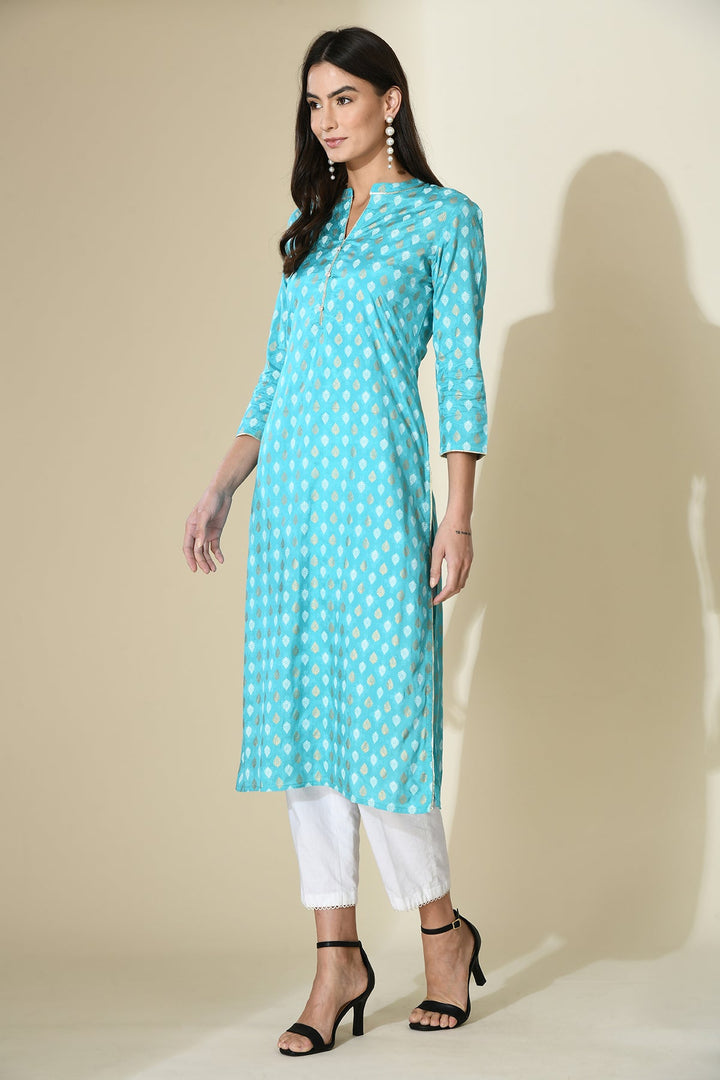 Blue Printed Kurta