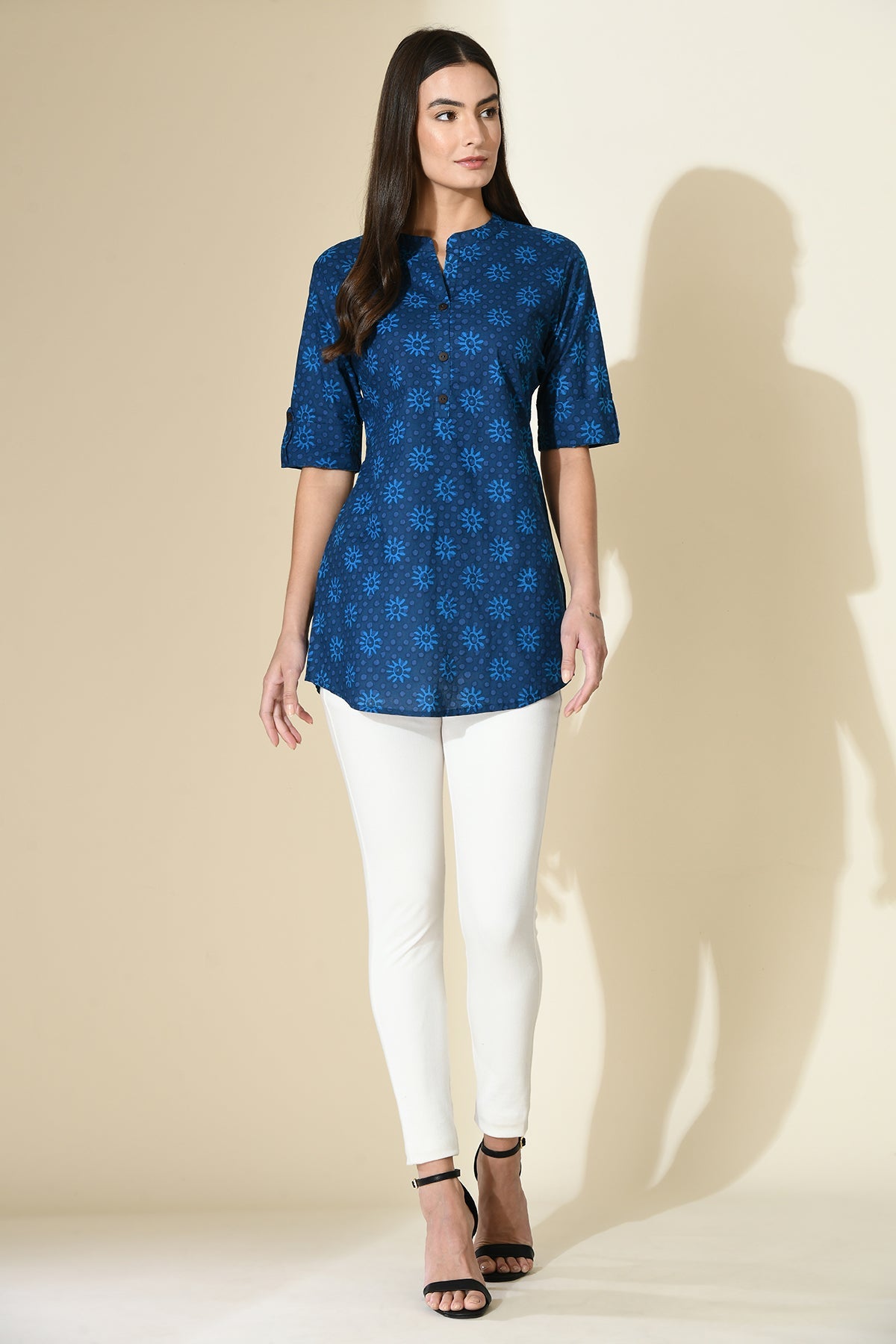 Blue Ethnic Printed Top