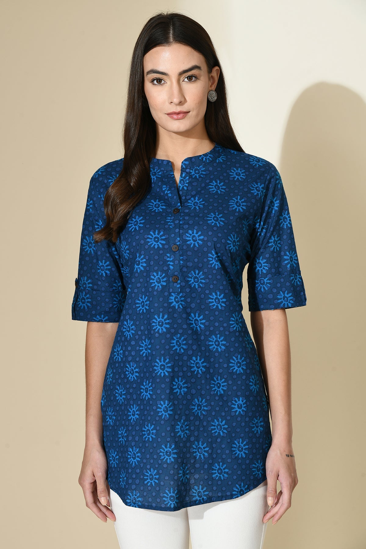 Blue Ethnic Printed Top