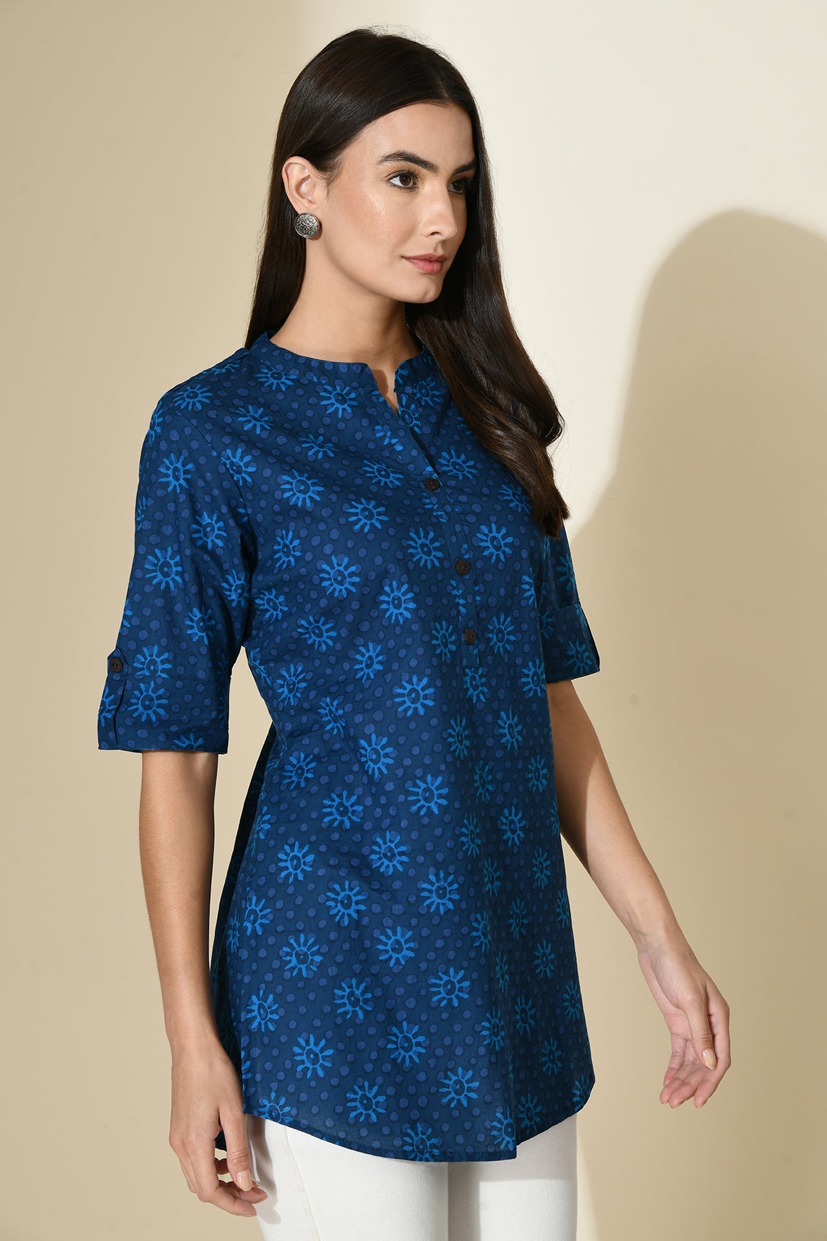 Blue Ethnic Printed Top