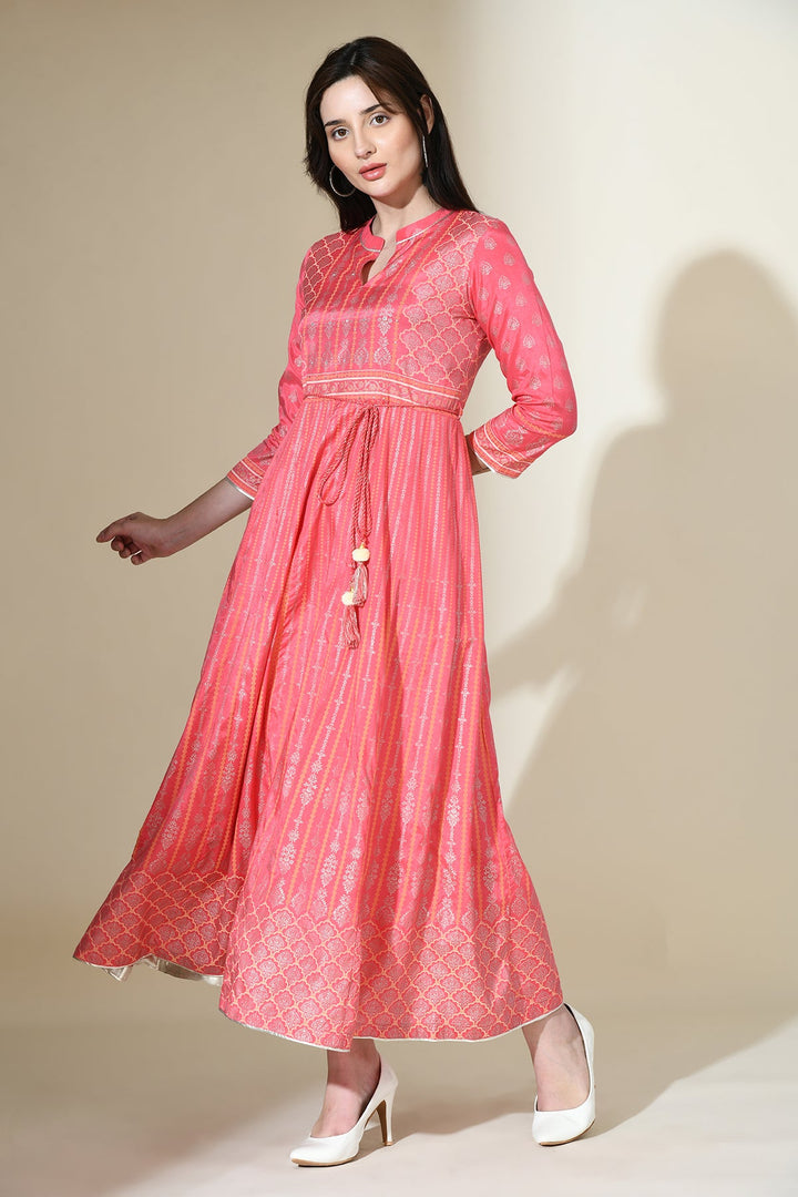 Pink Printed Kurta