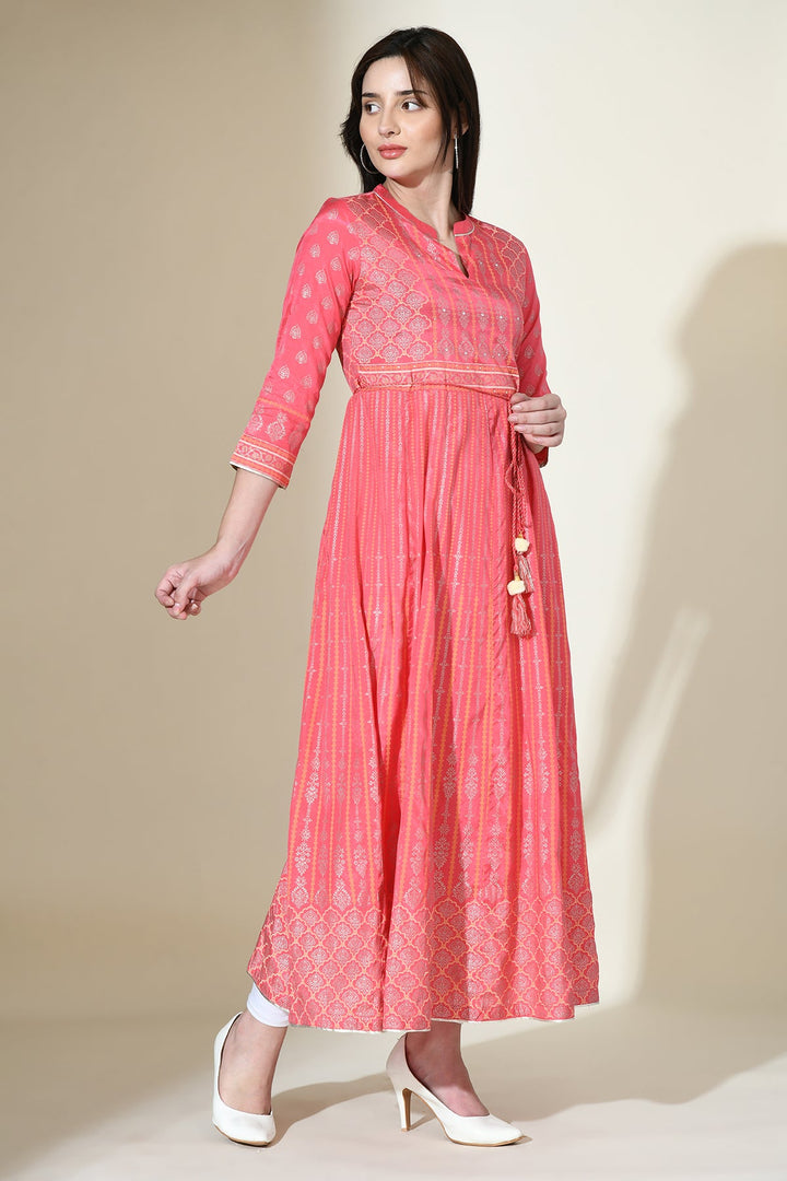 Pink Printed Kurta