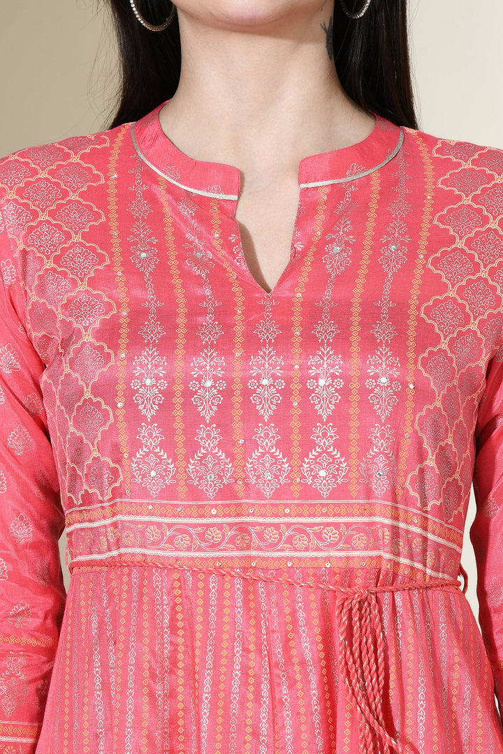 Pink Printed Kurta