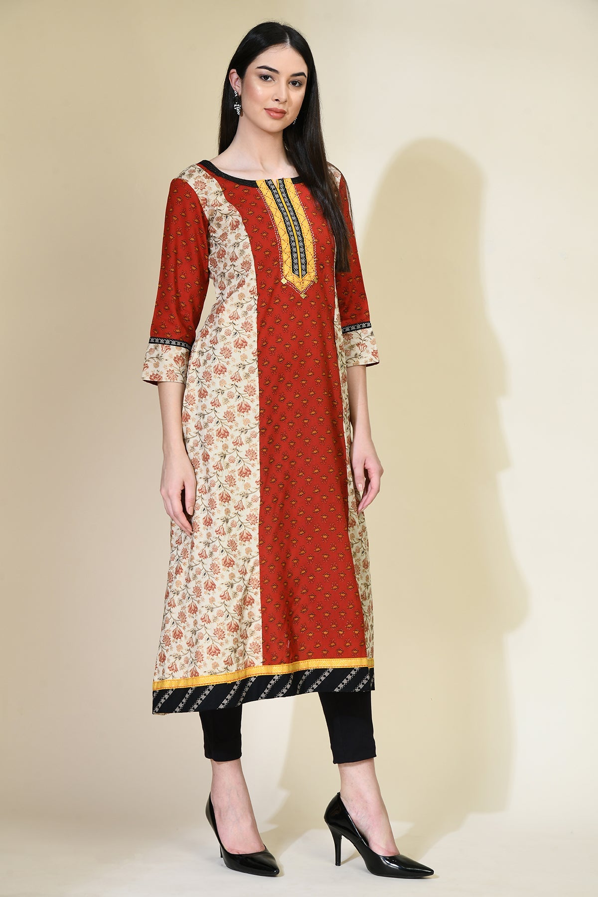 Multi Printed A-line Kurta
