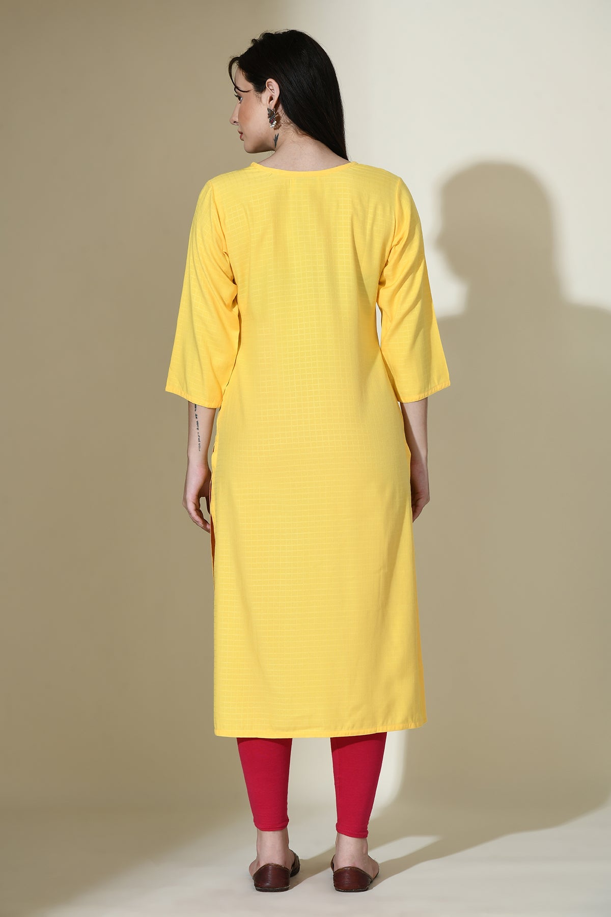 Yellow Embroidered Kurta