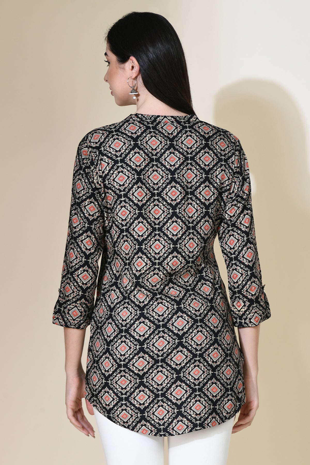 Black Ethnic Printed Top