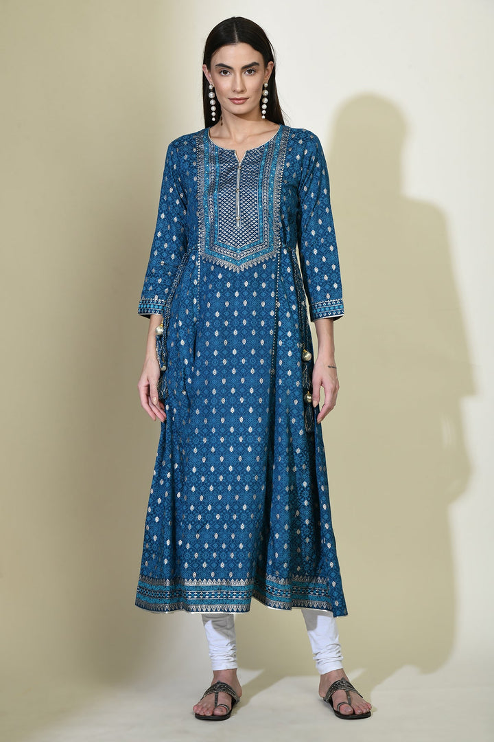 Blue Printed Kurta