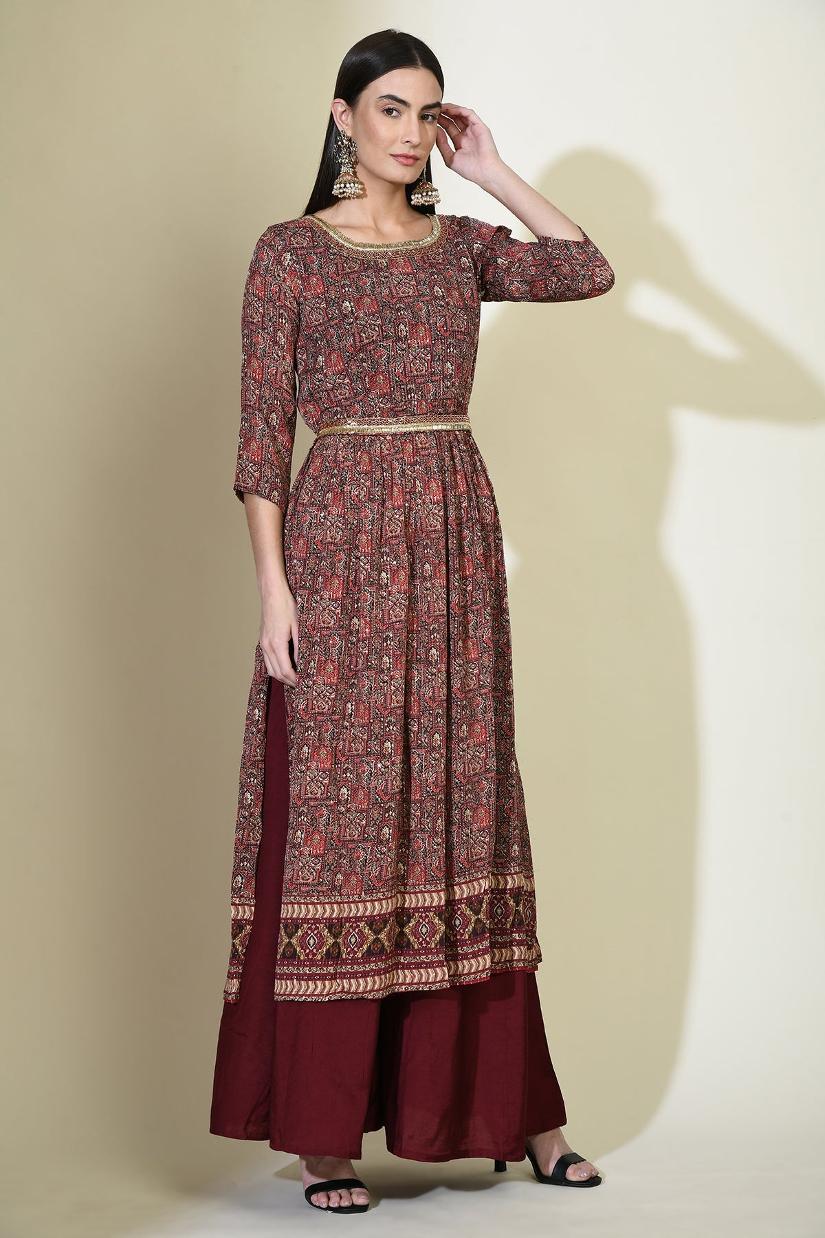 Multi Embellished Kurta Set