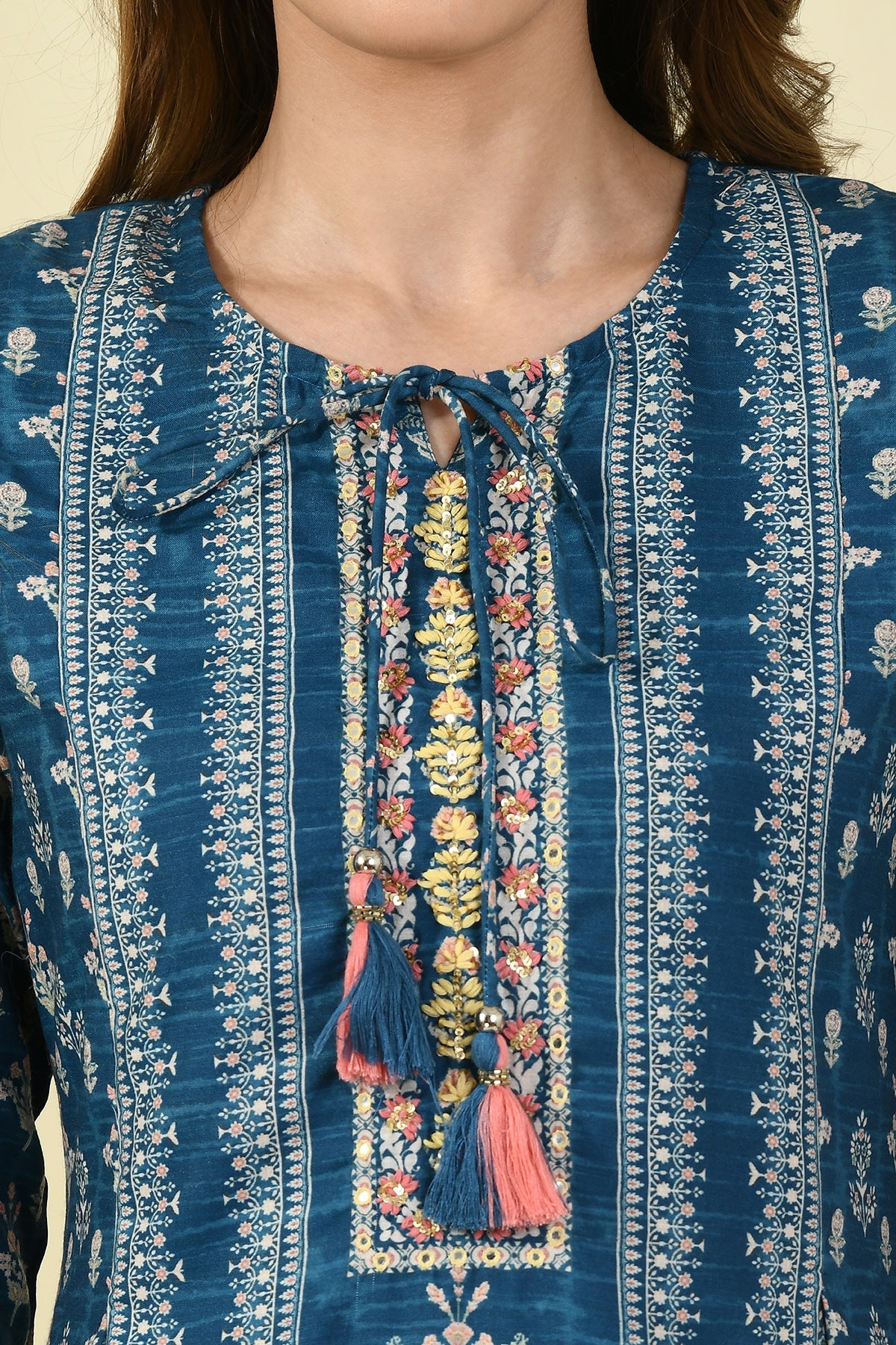 Blue Printed Kurta Set