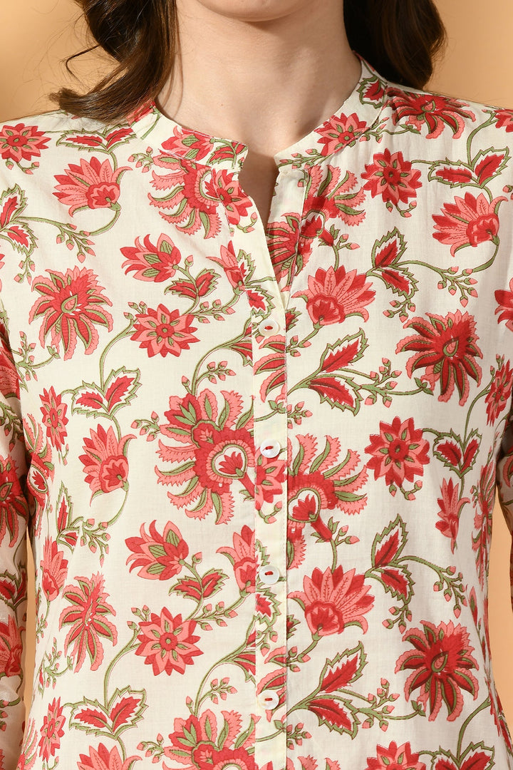 Cream Printed Kurta