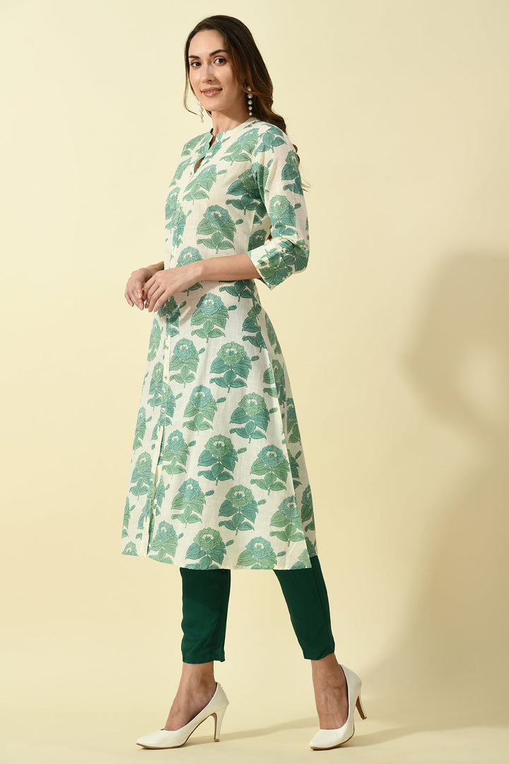 Cream Printed Kurta