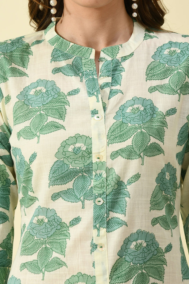 Cream Printed Kurta