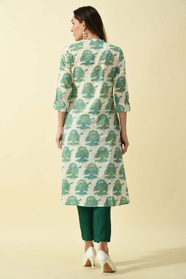 Cream Printed Kurta