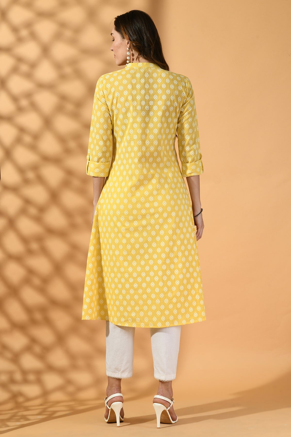 Yellow Printed Kurta