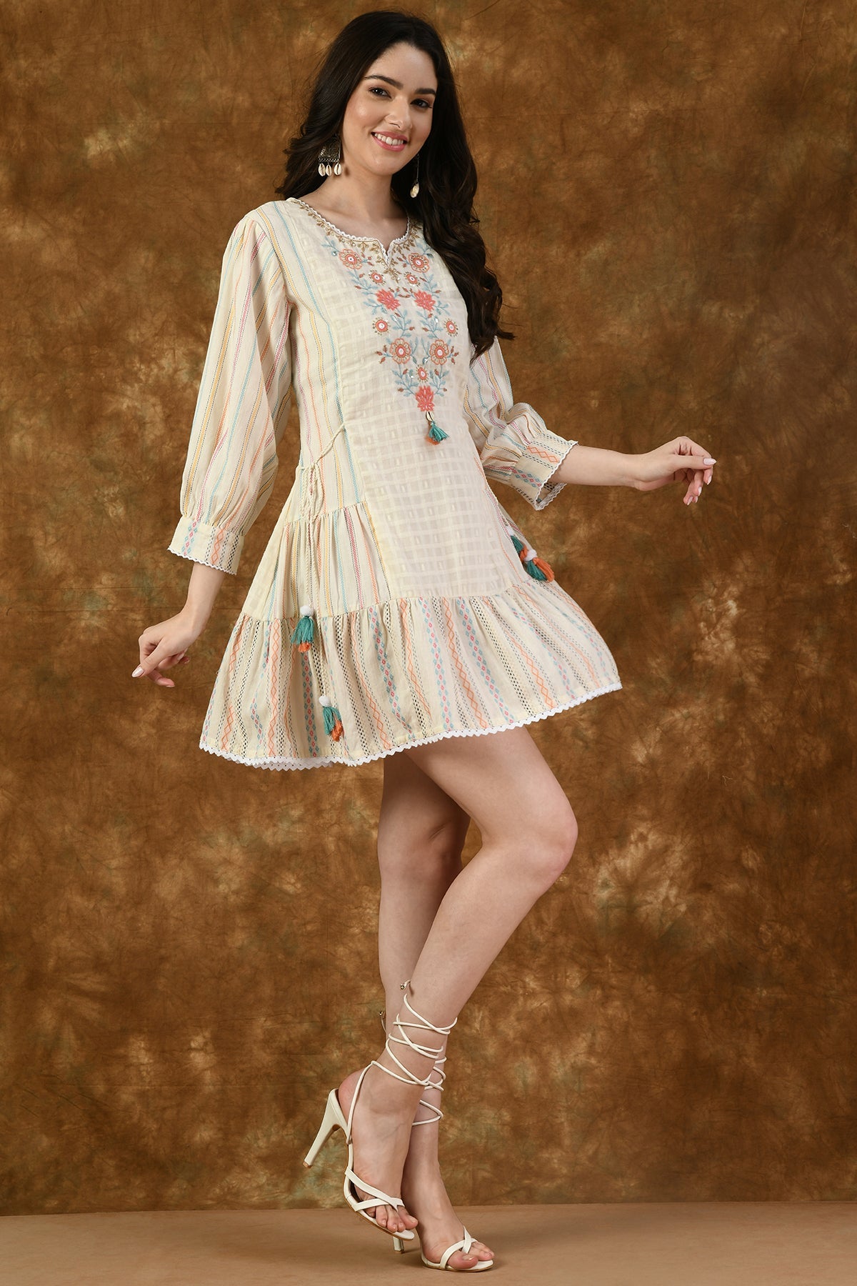 Multi Yoke Printed Dress