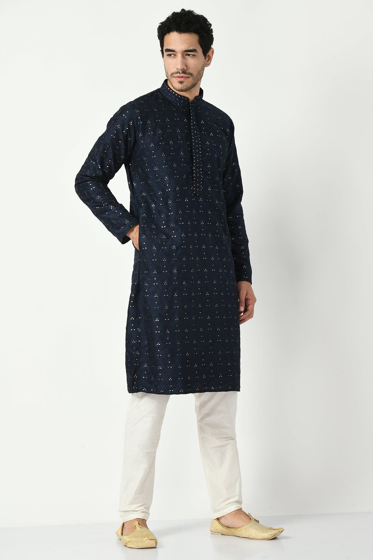 Blue Chikankari Straight Kurta Set