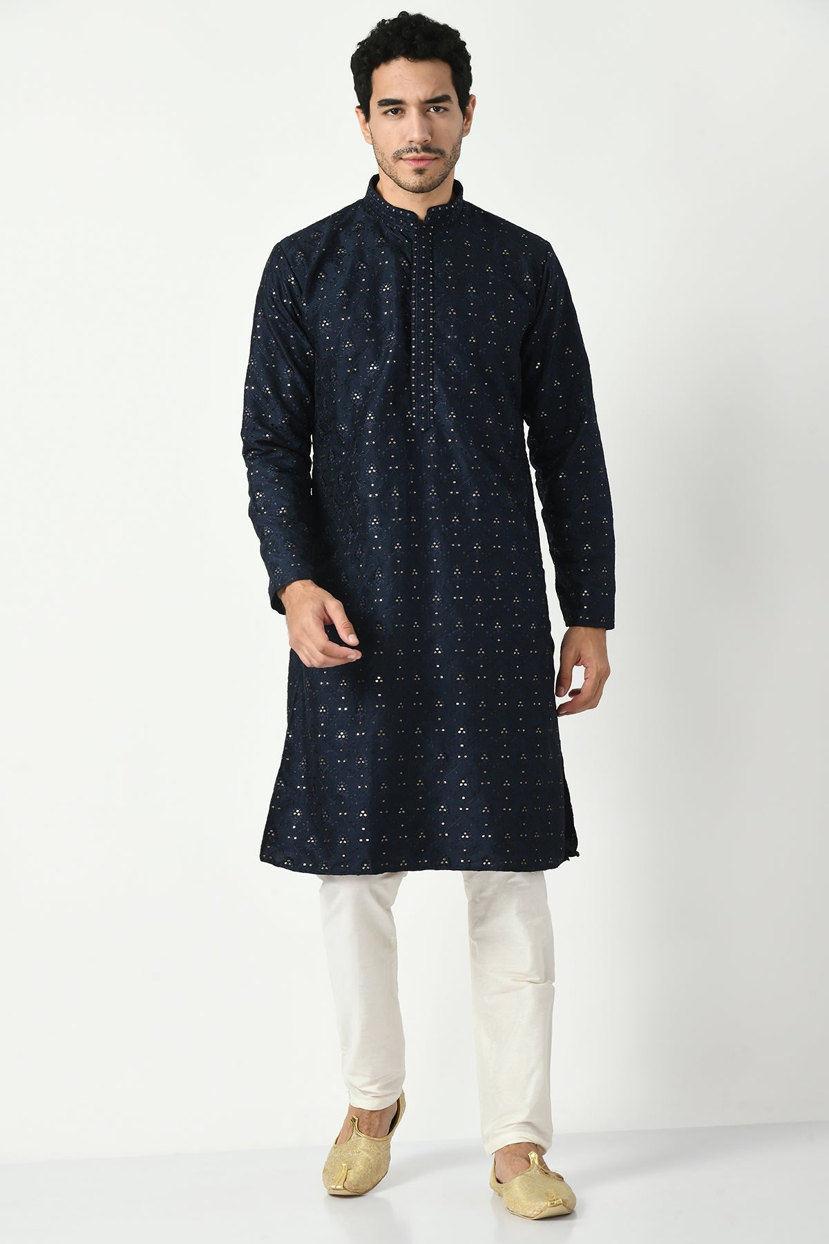 Blue Chikankari Straight Kurta Set