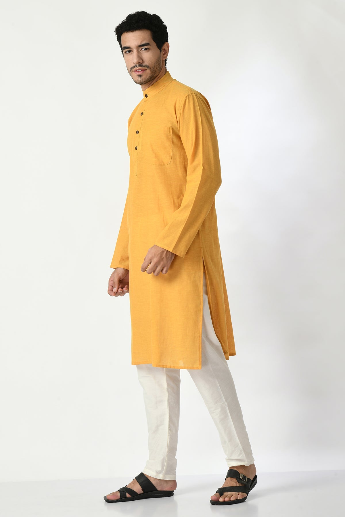 Mustard Straight Long Kurta
