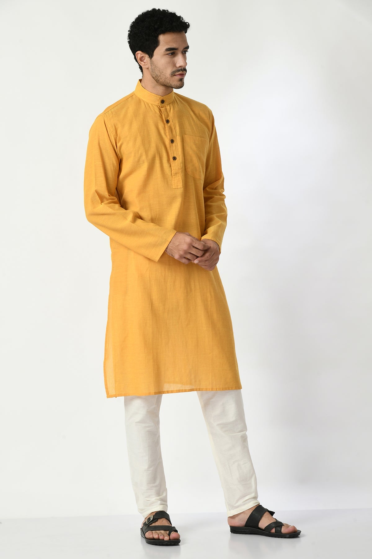 Mustard Straight Long Kurta