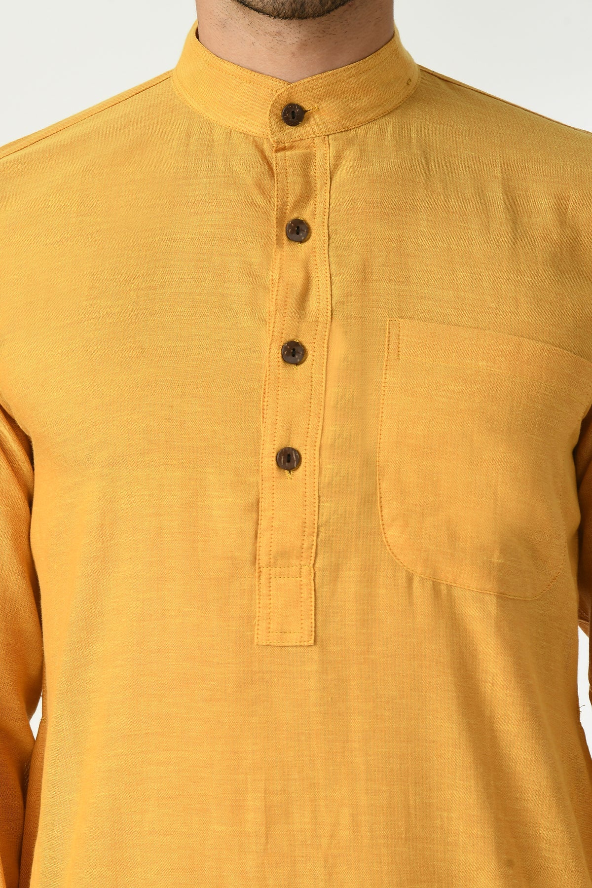 Mustard Straight Long Kurta
