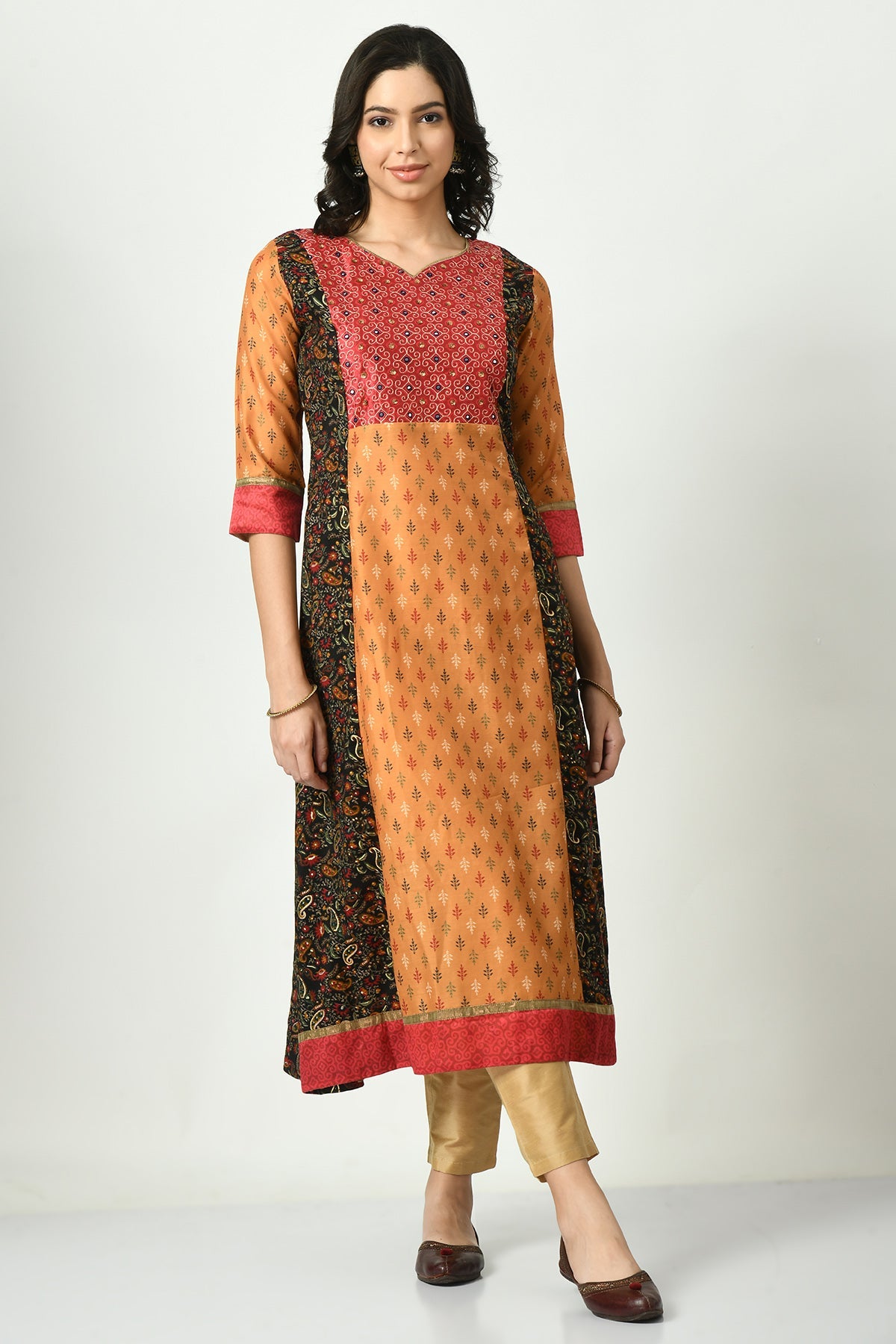 Multi Yoke Embroidered Dress