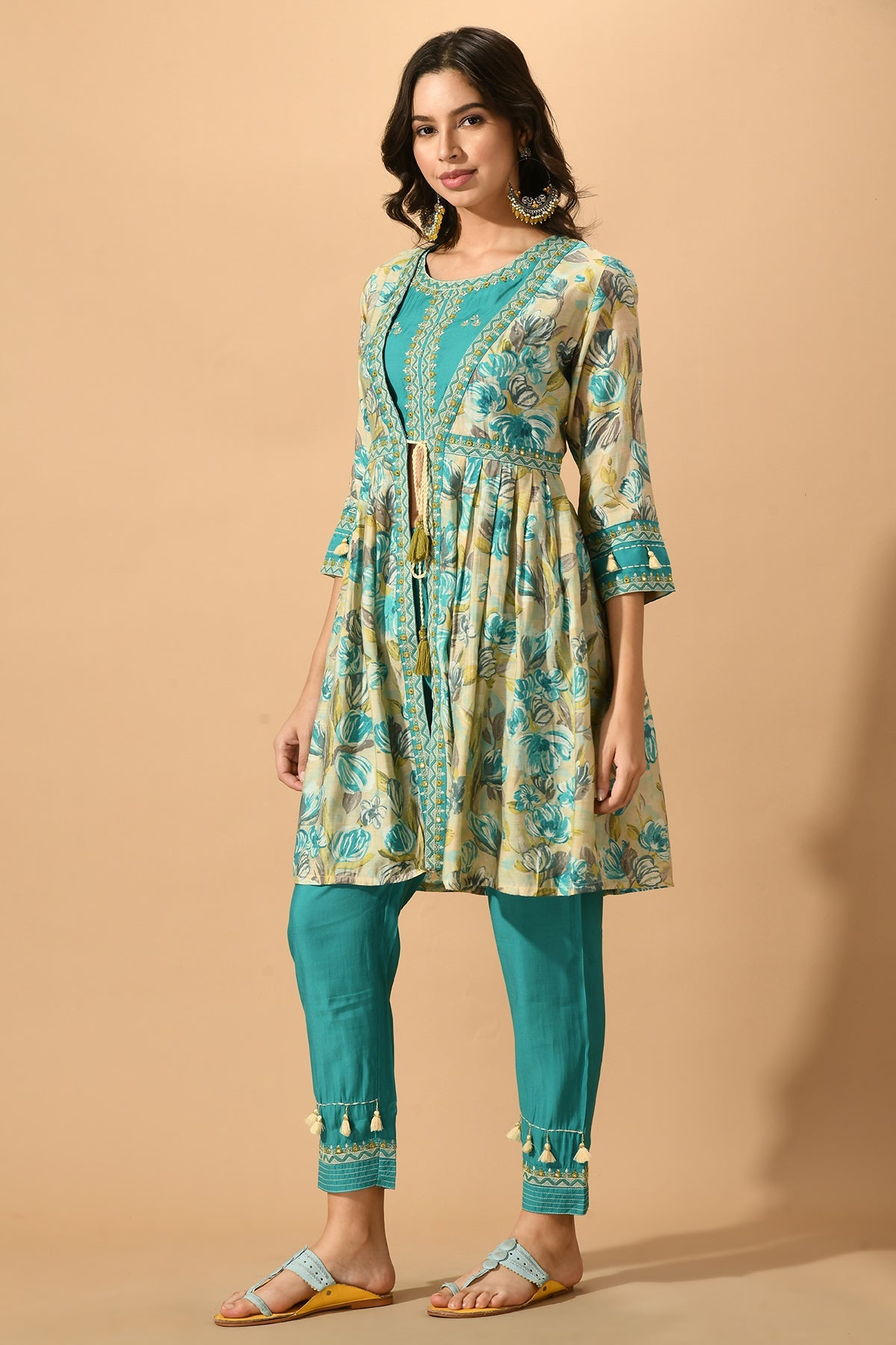 Green Embellished Designer Kurta Set