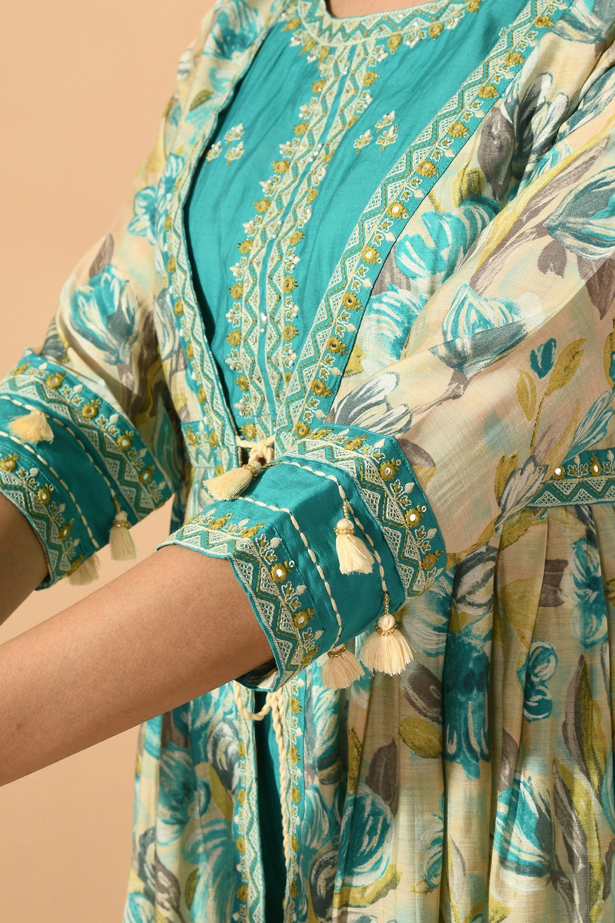 Green Embellished Designer Kurta Set