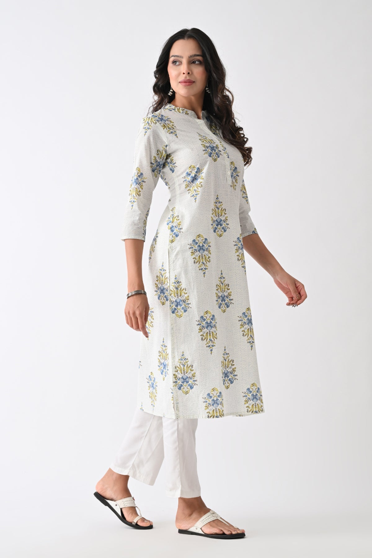 White Printed Kurta